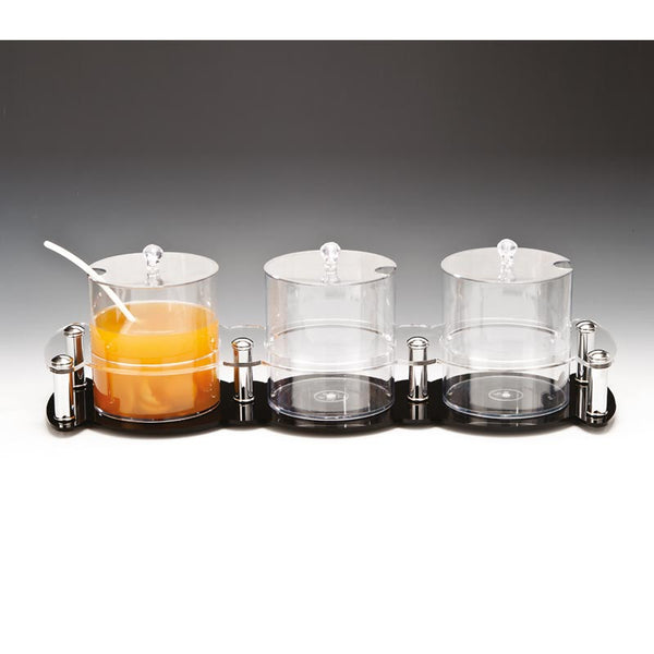 Zicco ZCP-132 Polikarbon 3 Bölmeli Sosluk Reçellik Standı, 2.1 L, 21x65 cm