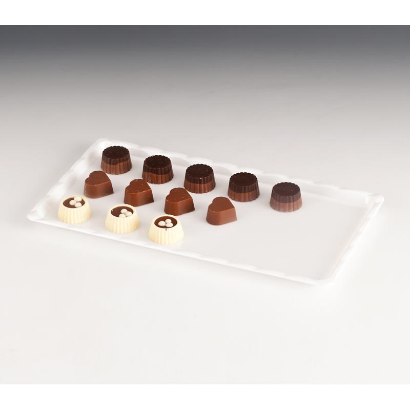 Zicco ZCP-224 Polikarbon Çikolata Teşhir Tepsisi, 15x30 cm, Beyaz