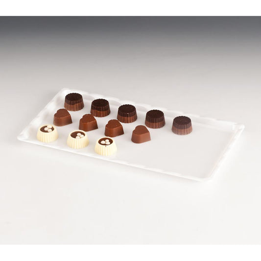 Zicco ZCP-224 Polikarbon Çikolata Teşhir Tepsisi, 15x30 cm, Beyaz