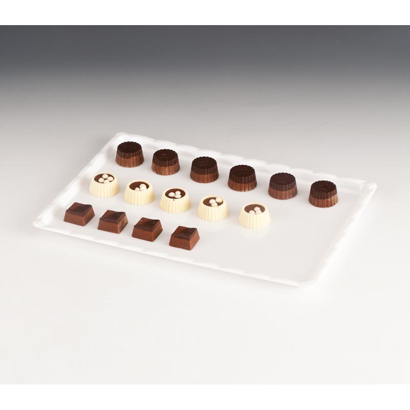Zicco ZCP-225 Polikarbon Çikolata Teşhir Tepsisi, 20x30 cm, Beyaz