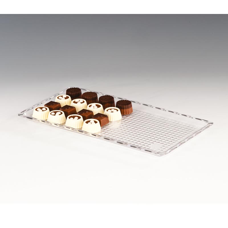 Zicco ZCP-224 Polikarbon Çikolata Teşhir Tepsisi, 15x30 cm, Şeffaf