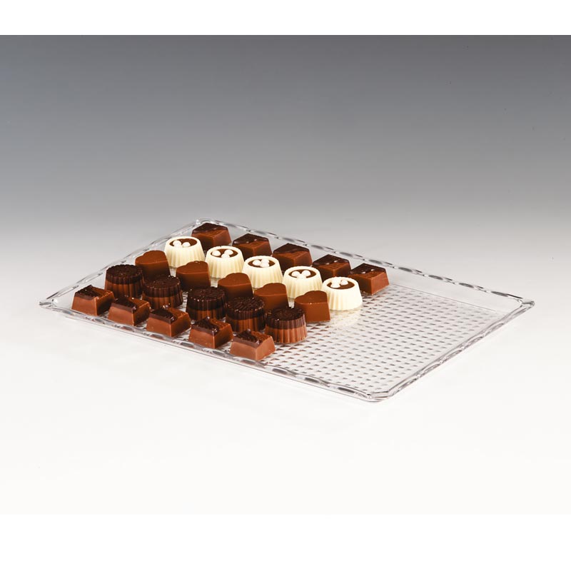Zicco ZCP-225 Polikarbon Çikolata Teşhir Tepsisi, 20x30 cm, Şeffaf