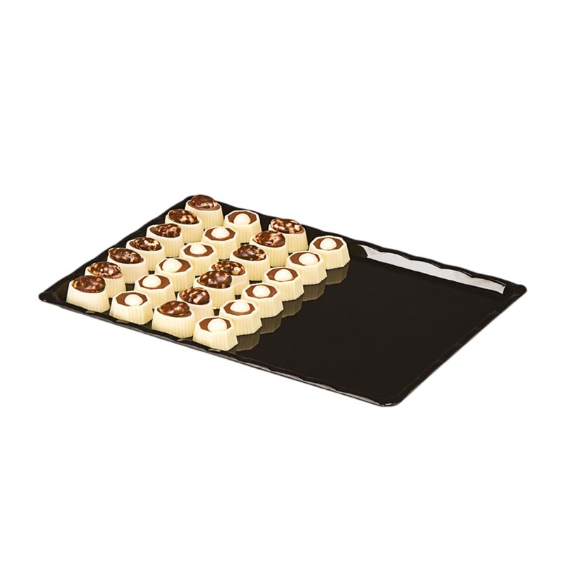 Zicco ZCP-225 Polikarbon Çikolata Teşhir Tepsisi, 20x30 cm, Siyah