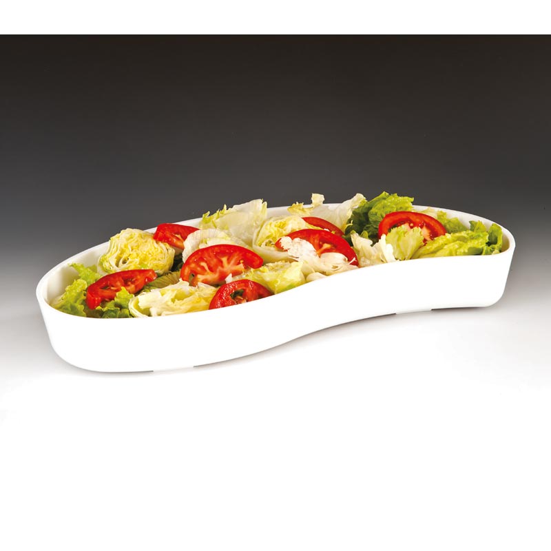 Zicco ZCP-299 Polikarbon Damla Teşhir Tabağı, 45x21x6.5 cm, Beyaz