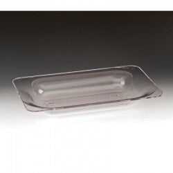 Zicco ZCP-298 Polikarbon Dikdörtgen Teşhir Tabağı, 40x26x6.5 cm, Şeffaf