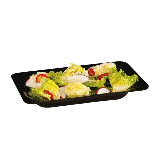 Zicco ZCP-298 Polikarbon Dikdörtgen Teşhir Tabağı, 40x26x 6.5 cm, Siyah