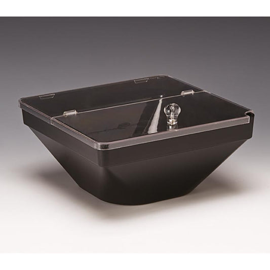 Zicco ZCP-611 Polikarbon Kapaklı Teşhir Kasesi, 22x22x11 cm, Siyah