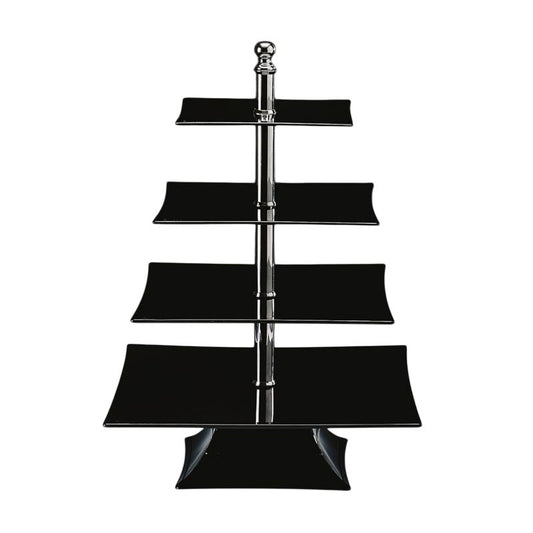 Zicco ZCP-633 Polikarbon Teşhir Standı, 4 Katlı, 50 cm, Siyah