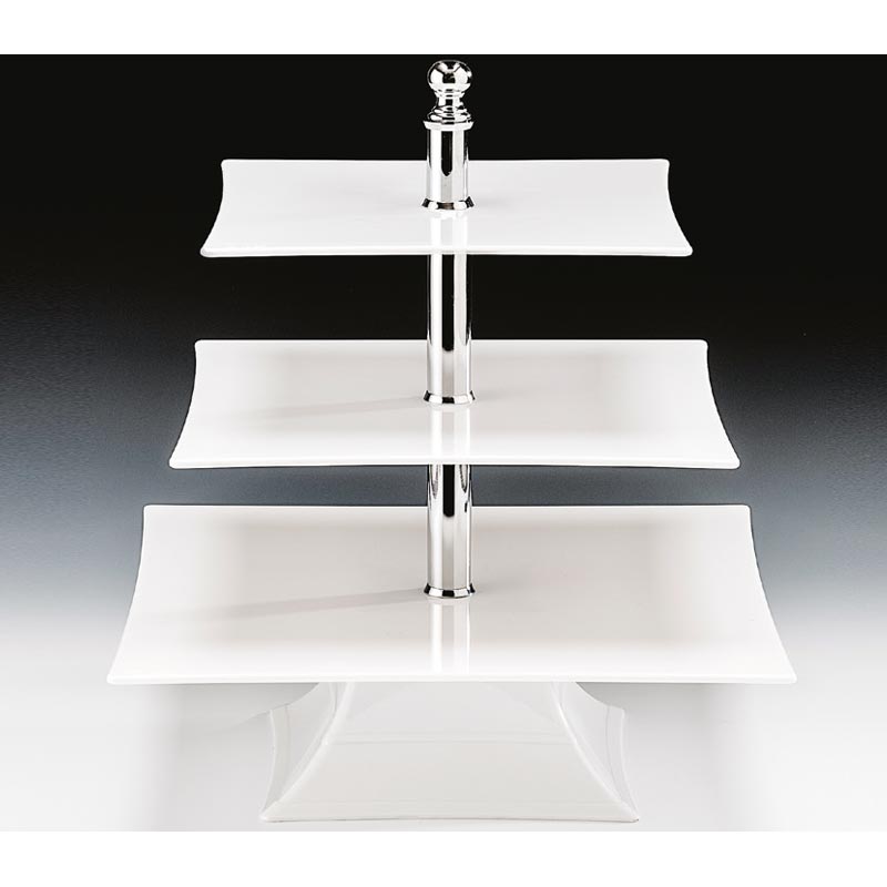 Zicco ZCP-638 Polikarbon Teşhir Standı, 3 Katlı, 44 cm, Beyaz