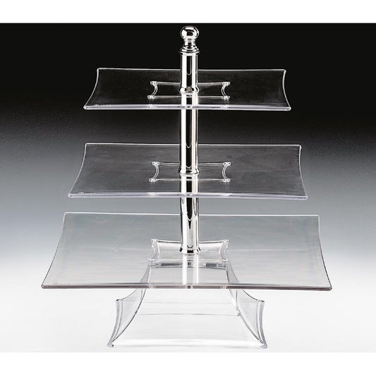 Zicco ZCP-638 Polikarbon Teşhir Standı, 3 Katlı, 44 cm, Şeffaf