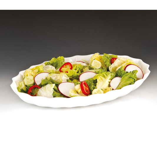 Zicco ZCP-296 Polikarbon Oval Teşhir Tabağı, 41.5x29.5x5.5 cm, Beyaz