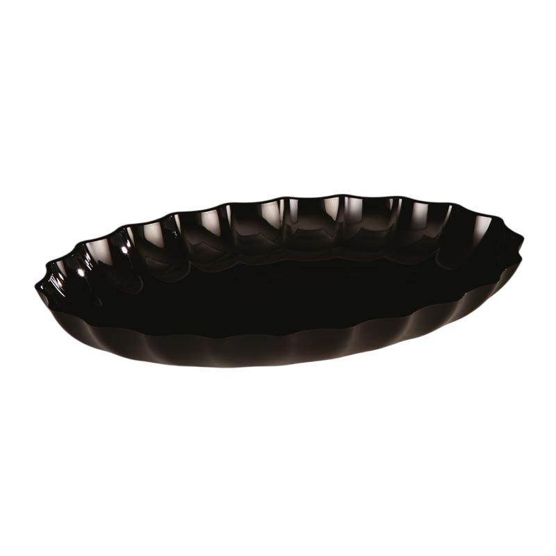 Zicco ZCP-296 Polikarbon Oval Teşhir Tabağı, 41.5x29.5x 5.5 cm, Siyah