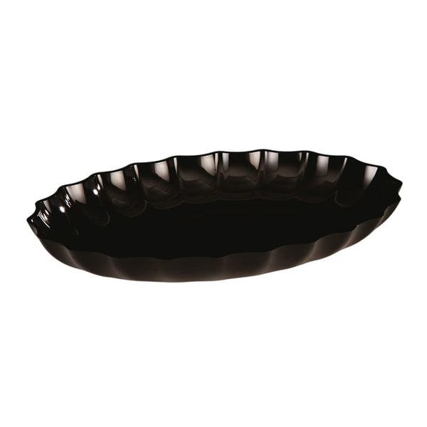 Zicco ZCP-296 Polikarbon Oval Teşhir Tabağı, 41.5x29.5x 5.5 cm, Siyah