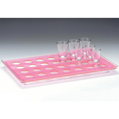 Zicco ZCP-678 Polikarbon Tepsili Shot Servis Standı, 28'li, 44x28 cm, Pembe