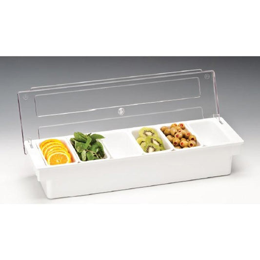 Zicco ZCP-306 Kapaklı Polikarbon Bar Konteyner, 6'lı, 50x16x9.5 cm Beyaz