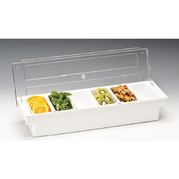 Zicco ZCP-306 Kapaklı Polikarbon Bar Konteyner, 6'lı, 50x16x9.5 cm Beyaz