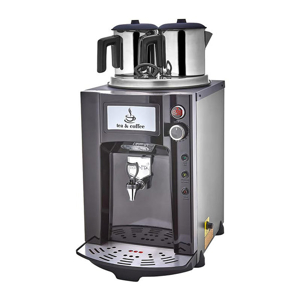 Remta DE12SP Premium Jumbo Şamandıralı Çay Makinesi, 2 Demlikli, 15 L, Elektrikli, Siyah