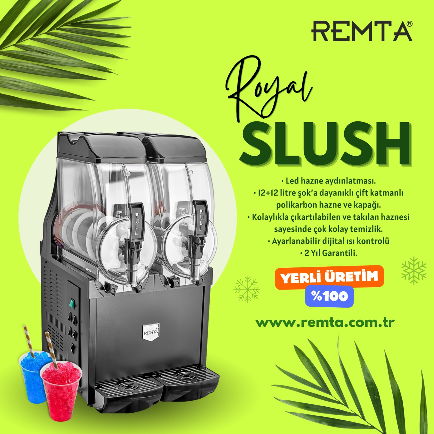 İkili Royal Slush Buzlaş-Karlamaç Makinesi 12+12lt-ST42