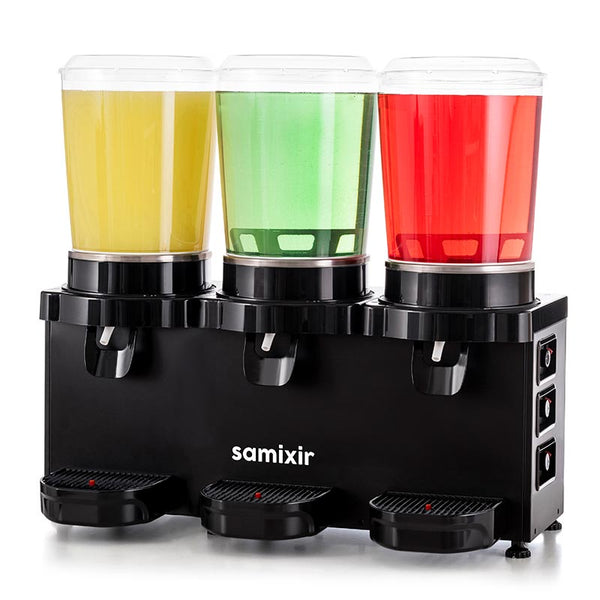 Samixir MMM30 Panaromik Triple Soğuk İçecek Dispenseri, 10 L+10 L+10 L, Siyah