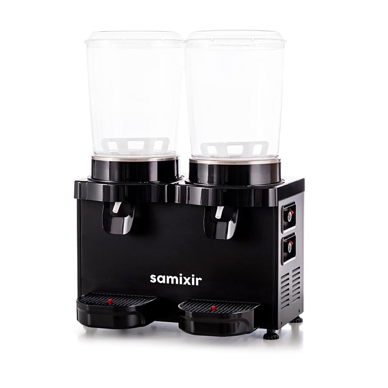 Samixir MM20 Panaromik Twin Soğuk İçecek Dispenseri, 10 L+10 L, Siyah