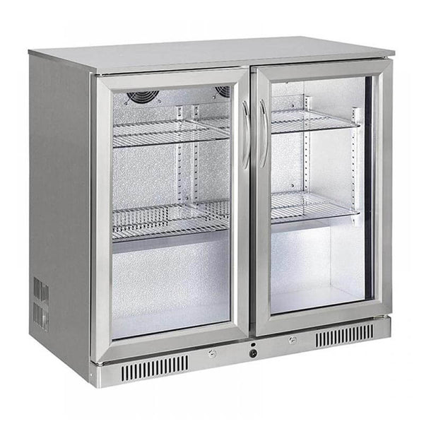 Senox SBCS-250 Bar Arkası Şişe Soğutucu Dolap, 2 Sürgülü Kapılı, 238 L, Krom
