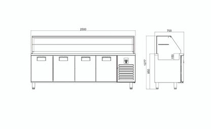 Service Refrigerator - 4 Doors - STS-650 CR