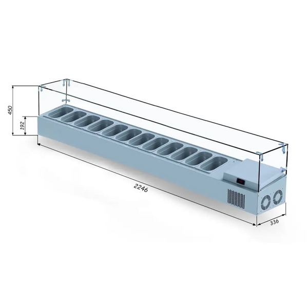 Iceinox Set Üstü Saladbar - Cam Kapak - VTP 225 PL