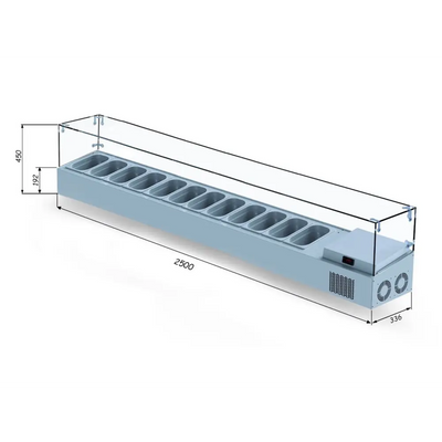 Countertop Saladbar - Glass Lid - VTP 250 GL Tub