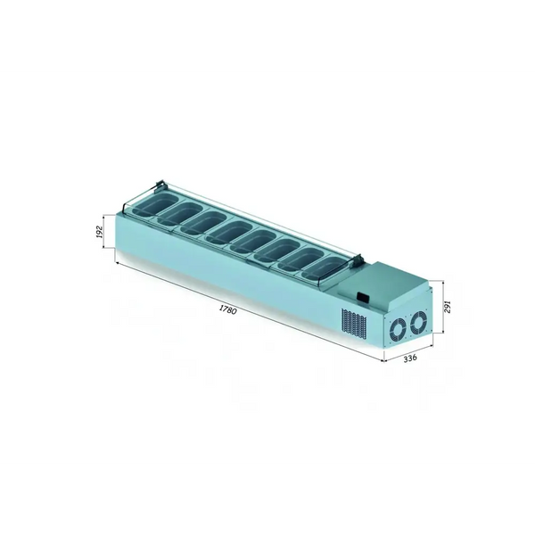 Iceinox Set Üstü Saladbar - Pleksi Kapak - 178 GL- GN 1/4-150 Küvet