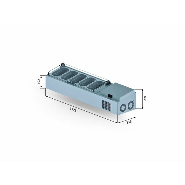 Iceinox Set Üstü Saladbar - Pleksi Kapak - VTP 132 PL - GN 1/4-150 Küvet