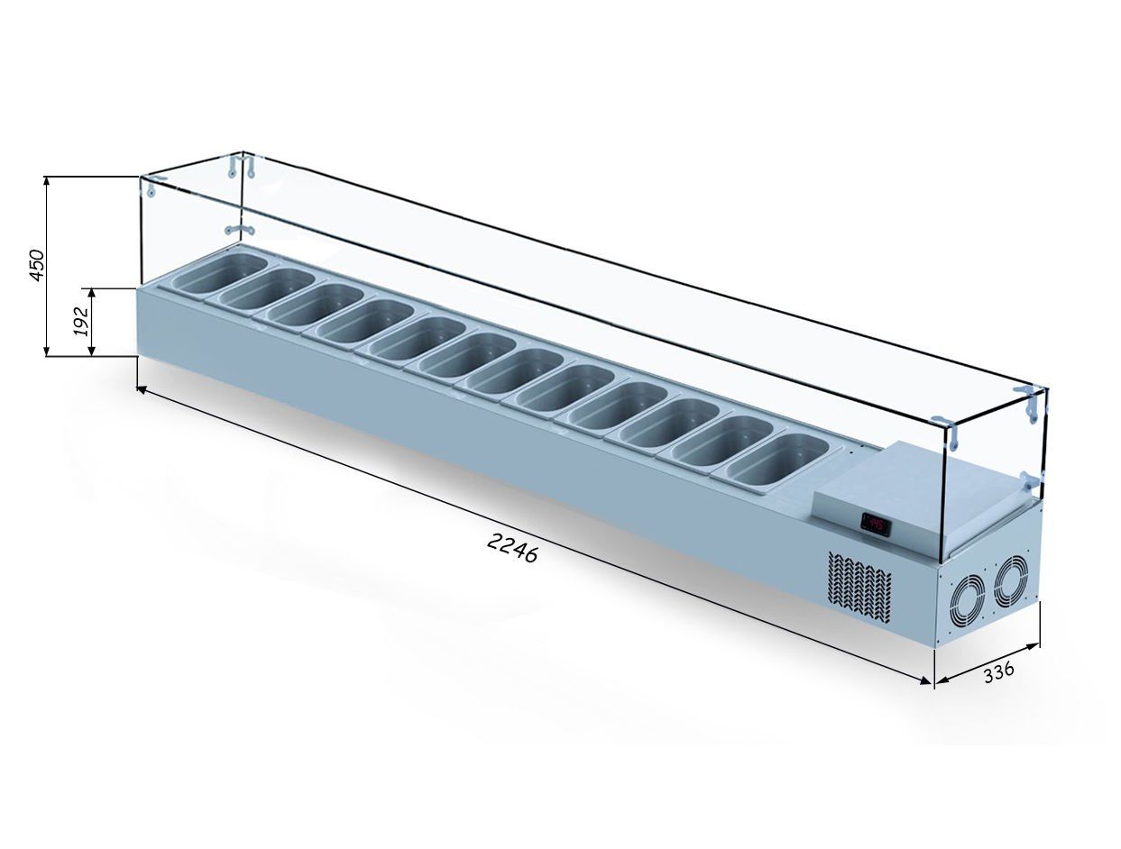 Countertop Saladbar - Glass Lid - VTP 225 PL