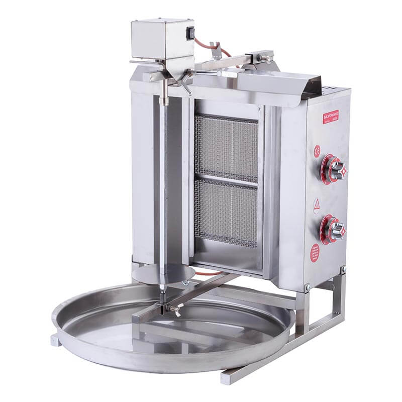 SilverInox 2164-U2-LPG Üstten Motorlu Döner Ocağı, 2 Radyanlı, LPG'li
