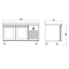 Iceinox Tezgah Tip Buzdolabı - 2 Cam Kapılı - 150x70x85 Cm