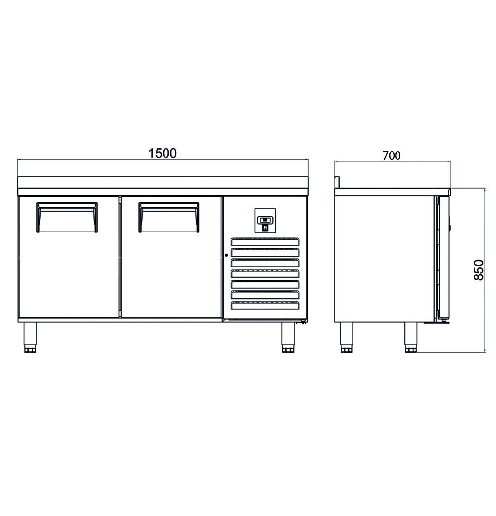 Counter Type Snack Refrigerator - 2 Doors - CTS 275 