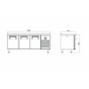 Iceinox Tezgah Tip Buzdolabı - 3 Kapılı - Sağ Evye & Motor - 200x70x85 Cm