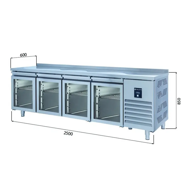 Iceinox Tezgah Tip Buzdolabı - 4 Cam Kapılı CTS 560-UG
