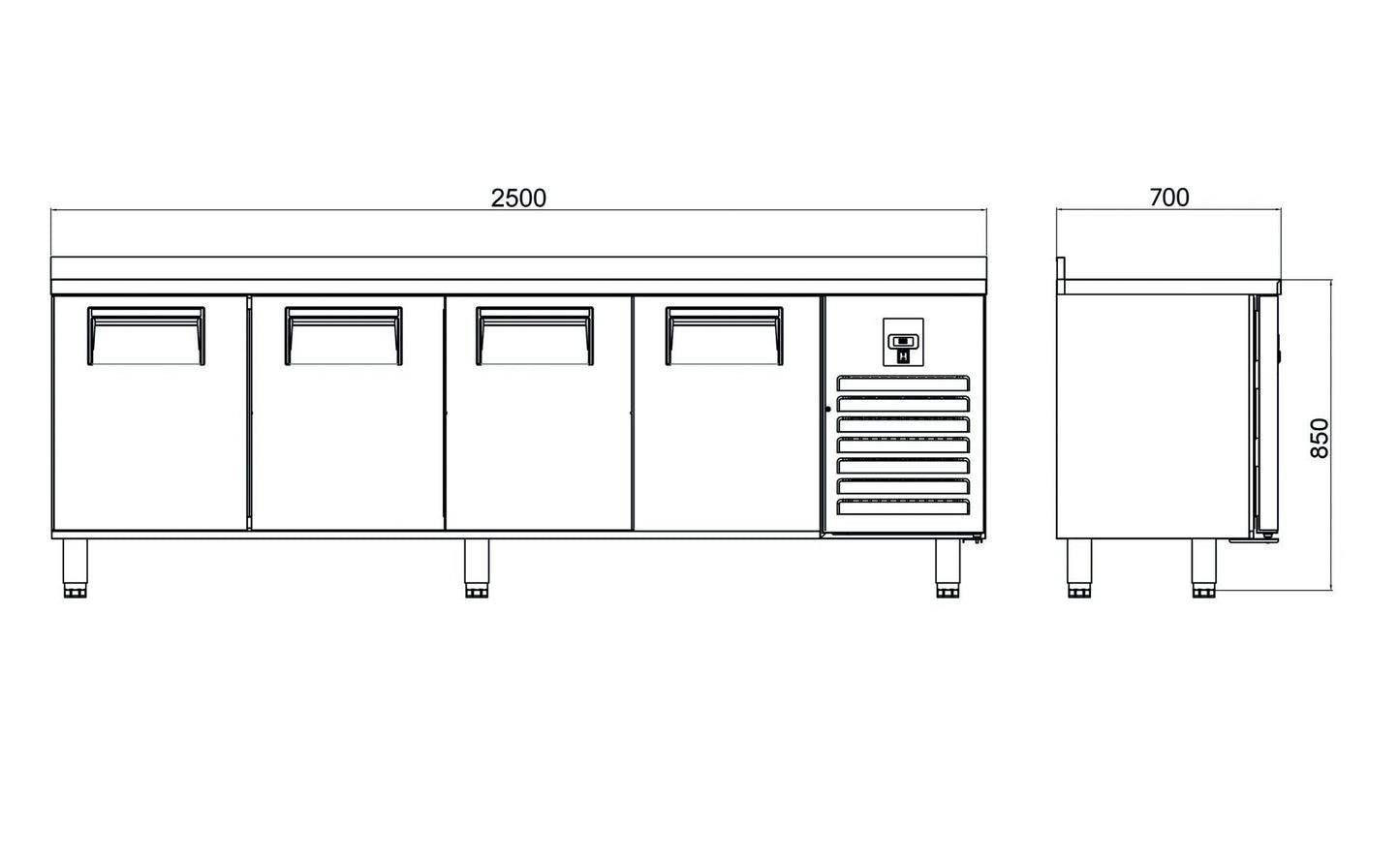 Counter Type GN No Frost - 4 Doors - CTS 650 N CR