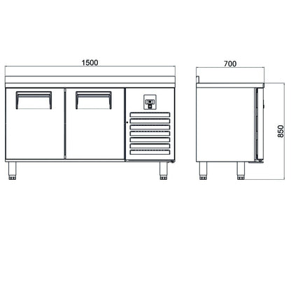 Counter Type GN Refrigerators - 2 Doors CTS 330