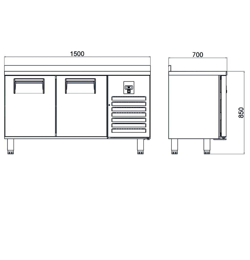 Counter Type GN Refrigerators - 2 Doors CTS 330 N