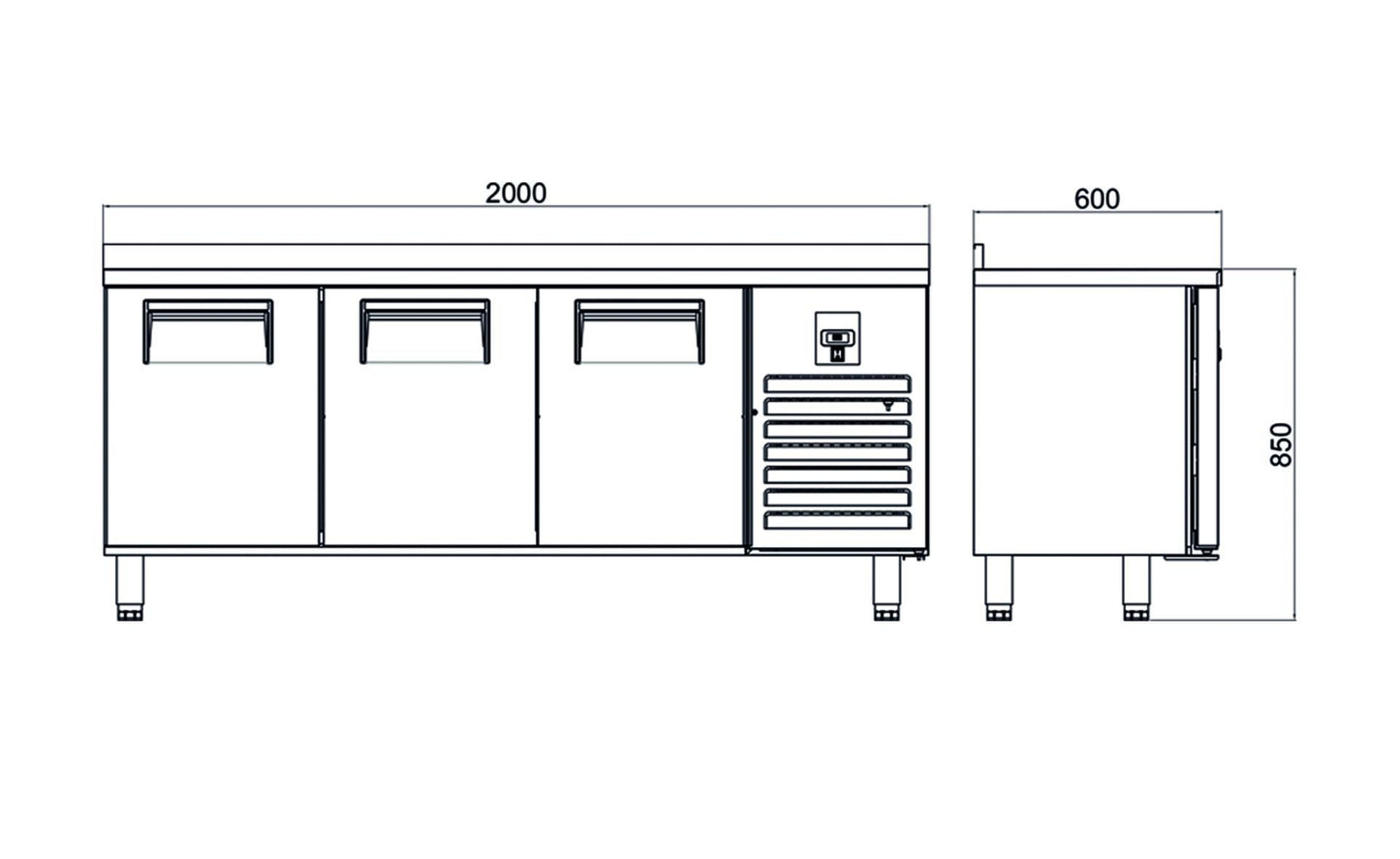 Counter Type Snack Refrigerators - 3 Doors CTS 440