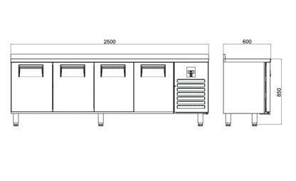 Counter Type Snack Refrigerators - 4 Doors - CTS 560