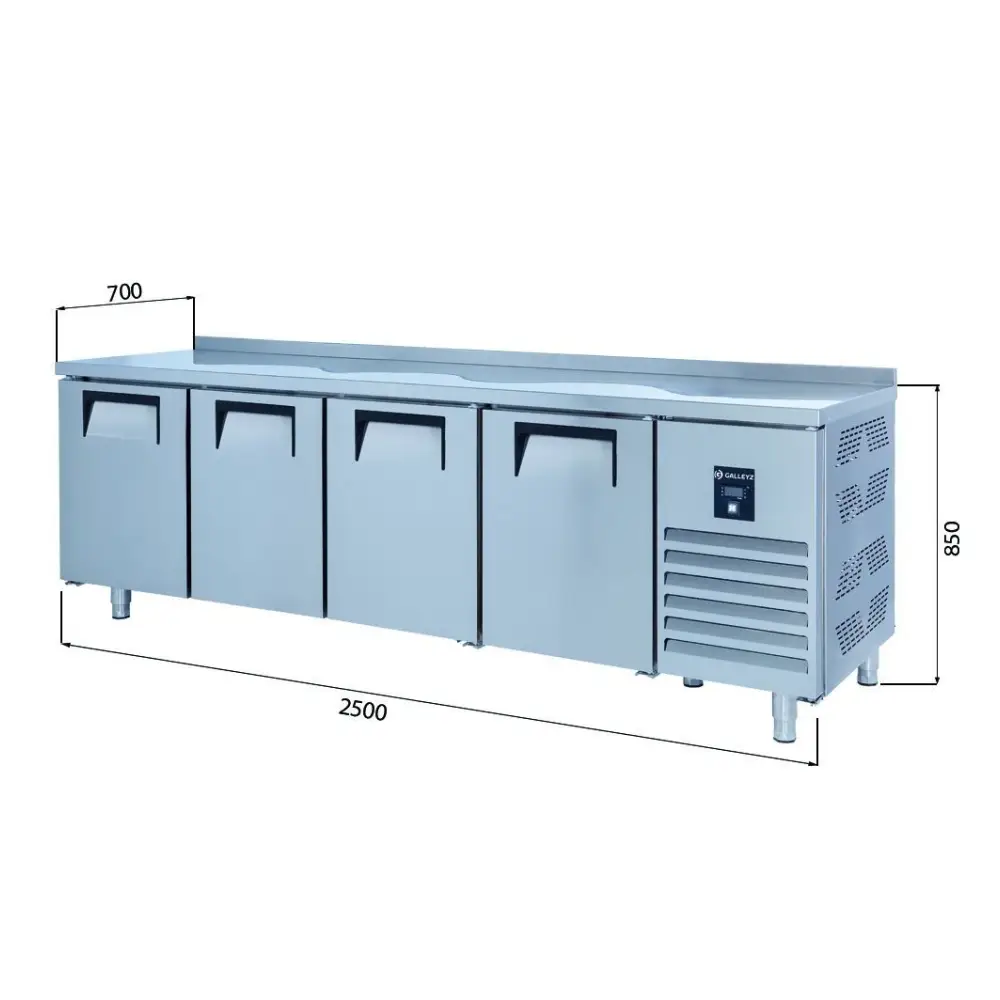 Tezgah Tip Dondurucu - 4 Kapılı - 250x70x85 Cm