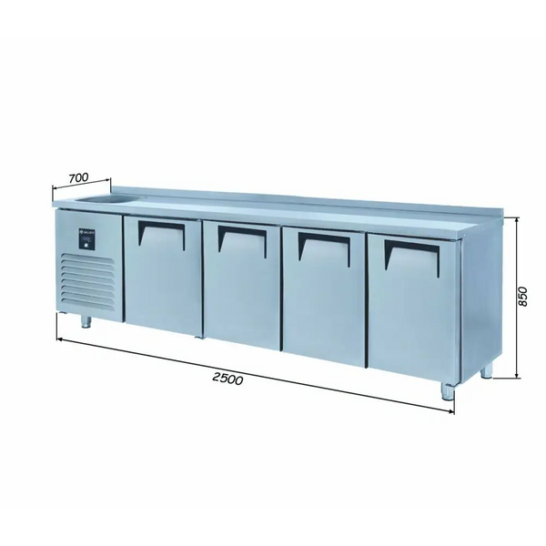 Iceinox Tezgah Tip Evyeli Buzdolapları- 4 Kapılı CTS 650 CR-S
