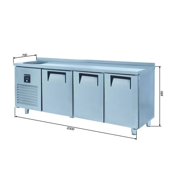 Iceinox Tezgah Tip Evyeli GN Buzdolapları - 3 Kapılı - CTS 515 CR-S