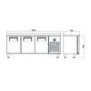 Iceinox CTS-T 600 CR Tezgah Tip Patiseri Buzdolabı-3 Kapılı