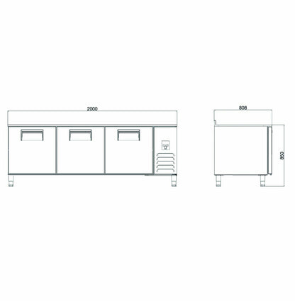 Counter Type Patisserie Refrigerator - 40x60 Cm Tray Capacity