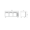 Iceinox Tezgah Tip Slim Buzdolabı - 3 Kapılı - 180x70x85 Cm