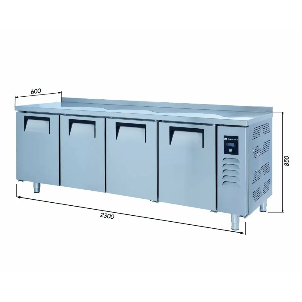 Tezgah Tip Slim Buzdolabı - 4 Kapılı - 230x60x85 Cm