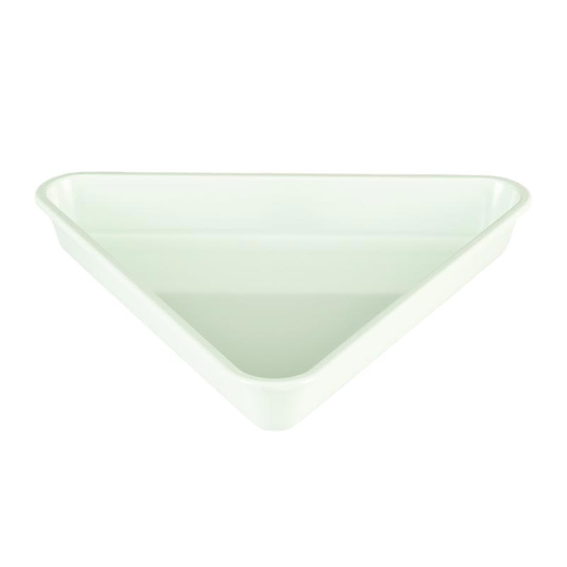 Zicco K-1107 Üçgen Model Melamin Teşhir Tabağı, 40x6 cm, Beyaz