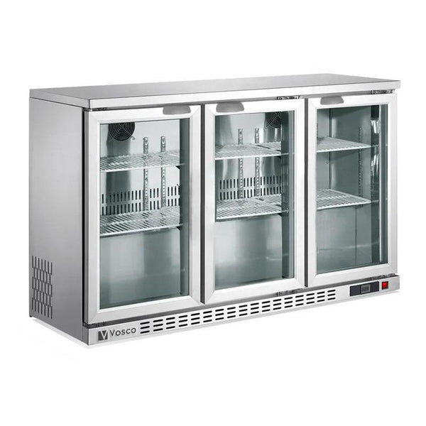 Vosco VBB-G350 3 Kapılı Bar Arkası Şişe Soğutucu Dolap, 338 L, Gri